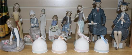 A collection of Lladro figures